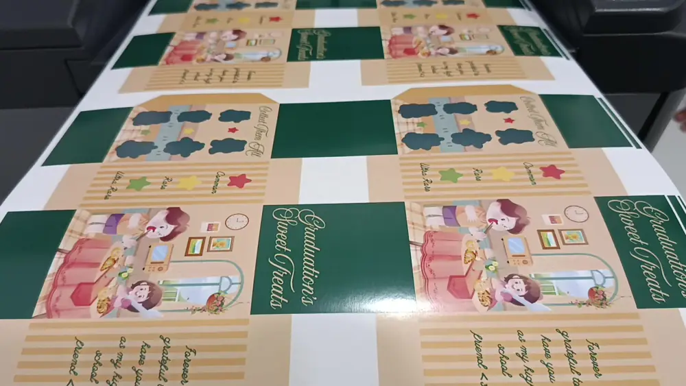 Lembar Art Carton A3+ berisi desain kemasan