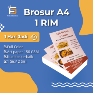 Cetak Brosur A4 1 Rim 1 Sisi Full Color Art Paper 150 GSM