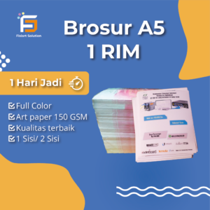 Cetak Brosur A5 1 Rim 1 Sisi Full Color Art Paper 150 GSM