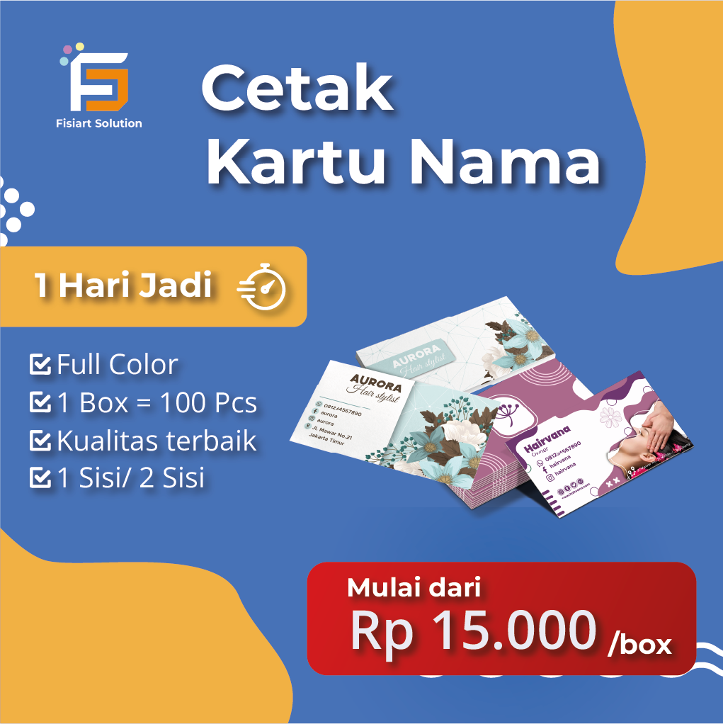 Cetak Kartu Nama Murah – Business Card – Sehari Jadi Gratis Box